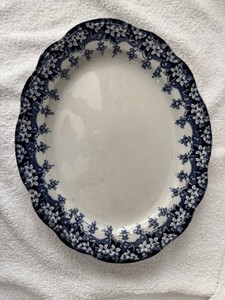Globe Pottery Co Blue Semi-porcelain  Platter