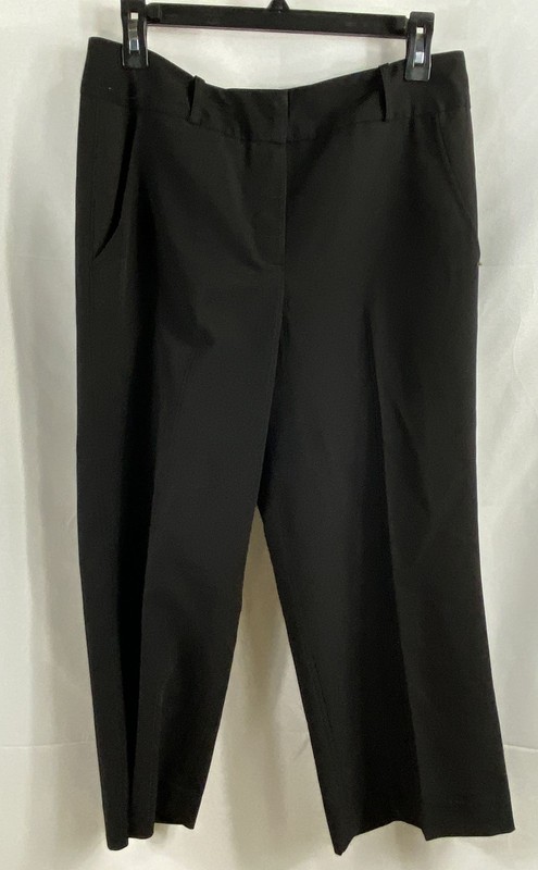 Sandro Women's Black Ankle Trousers Tapered Slacks Poly Viscose Sz 6