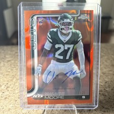 Malachi Moore 2025 Topps Chrome RC Orange Auto Refractor 11/25 NY Jets SSP