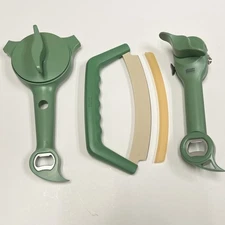 Kuhn Rikon Kitchen Gadgets Jar Opener, Mezzaluna Knife, Can Opener NEW SAGE
