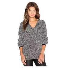 Rag & Bone Karen Black White Heavy Sweater Quiet Luxury Fall Minimalist Sz Small