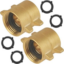 2 Pack Garden Hose Female to Female Hose Adapter W/ Dual Swivel Solid Brass 3/4"