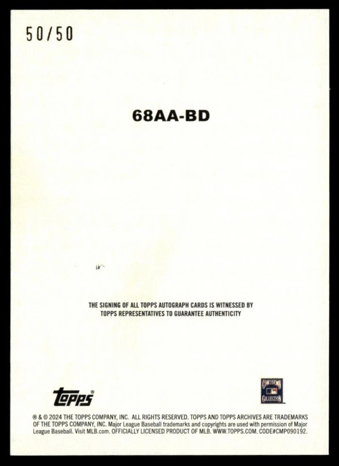 2024 Topps Archives Gold Action All Stars Bucky Dent 50/50 New York Yankees - Image 2 of 2