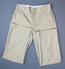 Dickies 874 Original Fit Work Pants Mens 30x30 Khaki Flat Front Straight Leg