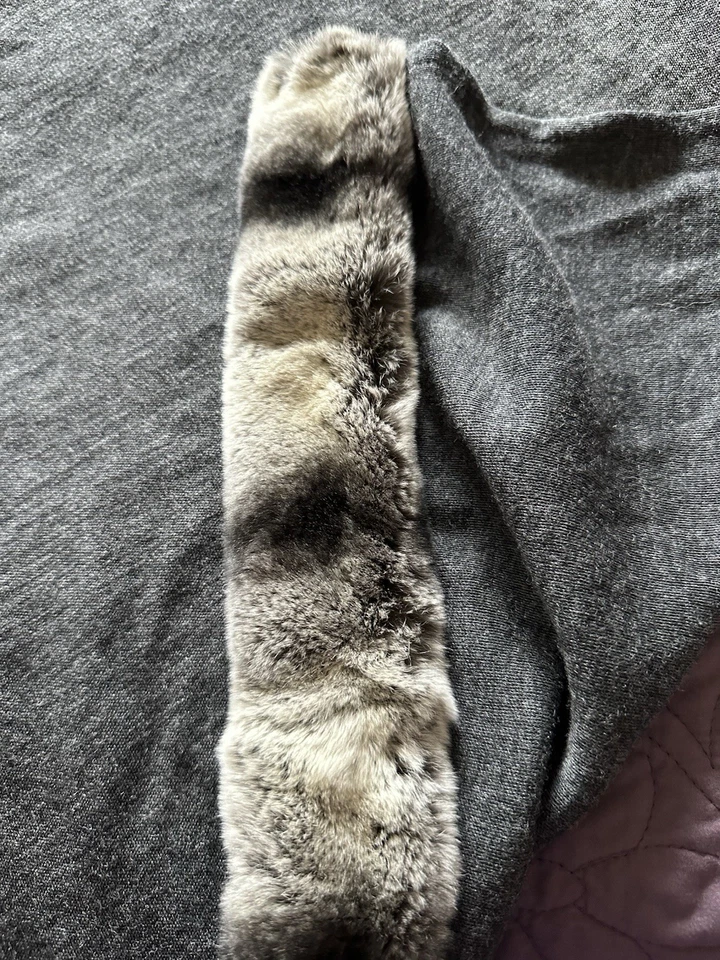 Amicale Merino Wool & Rabbit Gray Luxury Shawl Wrap - Image 3 of 4