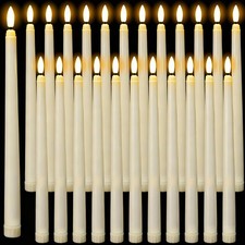 Wondise 24 Pack Flameless Taper Candles, No Remote, Realistic Flickering Batt...