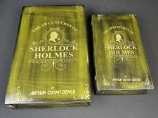 Wooden Adventures Of Sherlock Holmes Storage Faux Book 11” & 9” Lot Of 2 New