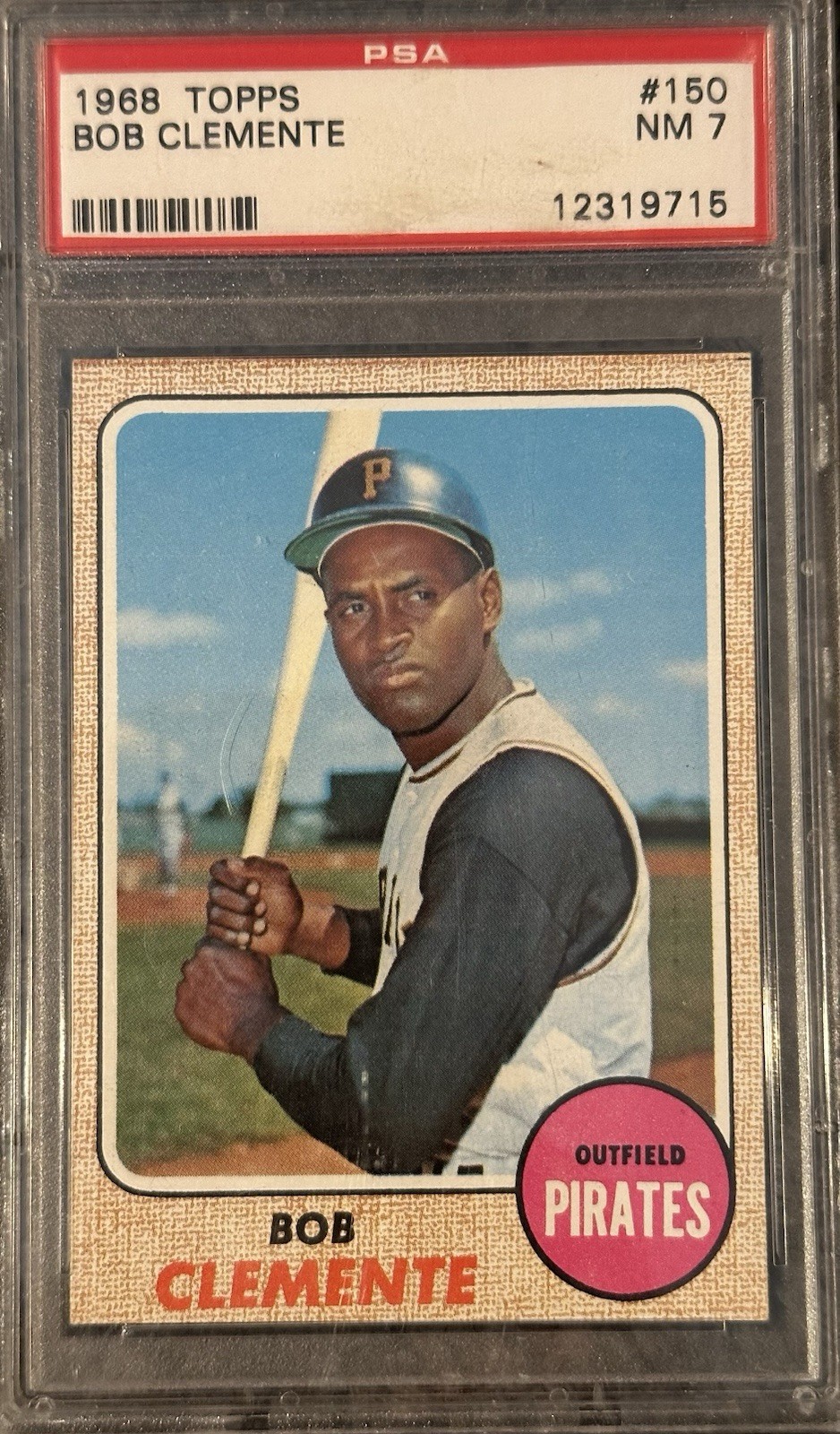 1968 Topps - #150 Roberto Clemente - HOF - PSA 7 NM  CENTERED