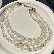 Clear Crystal Round Beaded Multi-Strand State...