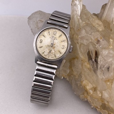 Vintage Mido Multifort Powerwind Watch With Lots Of Dial Patina Keeps Time!