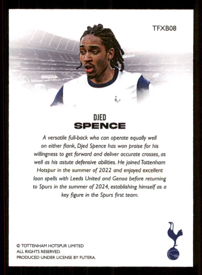 2024-25 Futera Tottenham Hotspur #TFXB08 Djed Spence - Image 2 of 2