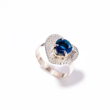 London Blue Topaz Stone Wife Vintage Anniversary Signet Ring Jewelry 925 Silver