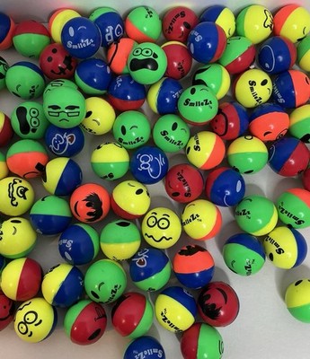 50 Expressive Face Bouncy Balls, 32mm/1.26 Inch, High Bounce Rubber Ball