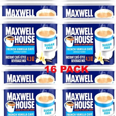 Maxwell House Instant French Vanilla  Cafe Sugar Free I 4.3 oz ( 16 Pack )