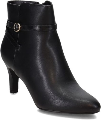 LifeStride BLACK Women's Guild Faux Leather Pointed Toe Ankle Boots, US 9 M
