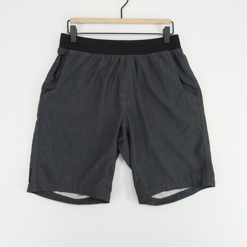 Prana Super Mojo Shorts Mens Small Black Gray Print Pull On Yoga