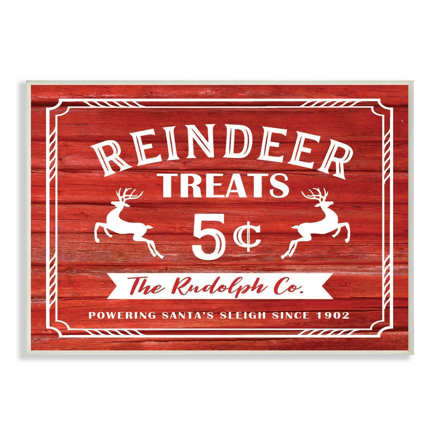 Stupell Reindeer Treats Vintage Sign Wall Plaque Art  Oversized