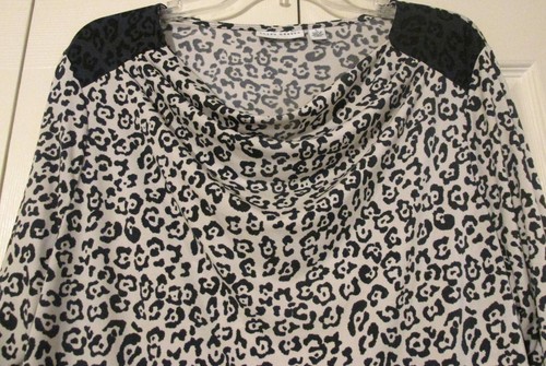 Women's Susan Graver L Draped Neckline Animal Print Paisley Tunic Top - Picture 6 of 7