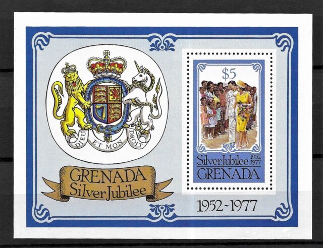 Grenada 1977 Royal Silver Jubilee mini sheet MNH set