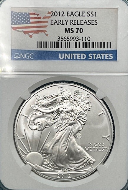コレクション NGC 2012(W) EAGLE $1 FIRST RELEASES MS70 2012-W S$1 American Silver Eagle Coin NGC MS70, First Strike