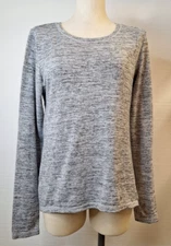 90 Degree by Reflex Gray Cut Out Back Size Large Long Sleeve Active Top