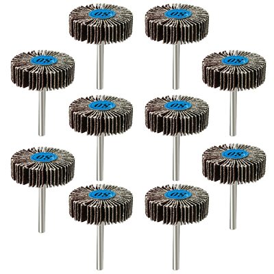 10Pcs Flap Wheel Set For Dremel Rotary Tool Die Grinder Sanding Paint 1/8'' Shank