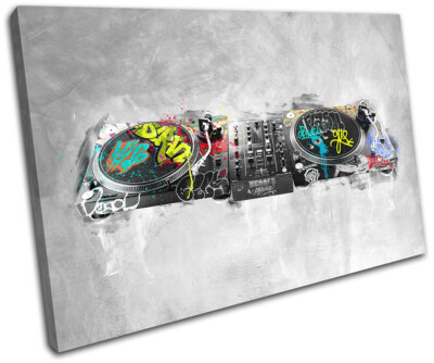 Dj Decks Club Music Urban Graffiti SINGLE CANVAS WALL ART Picture