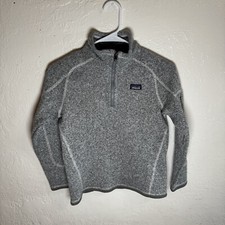 Patagonia Kid  s Boy  s Charcoal Gray 1/4 Zip Pullover Sweater Sz M 10