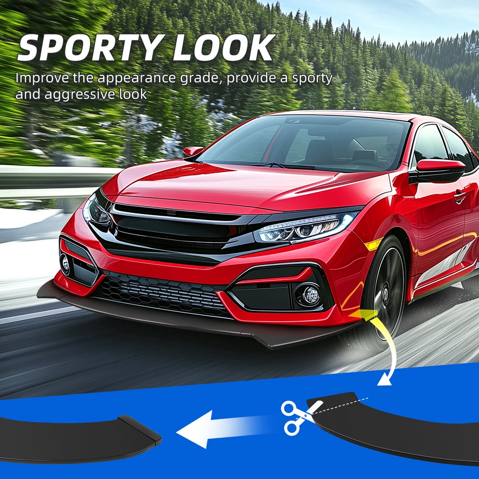 Alerón de barbilla divisor labio parachoques delantero negro brillante para Dodge Ram 1500 2500 3500 Foto 4 de 4