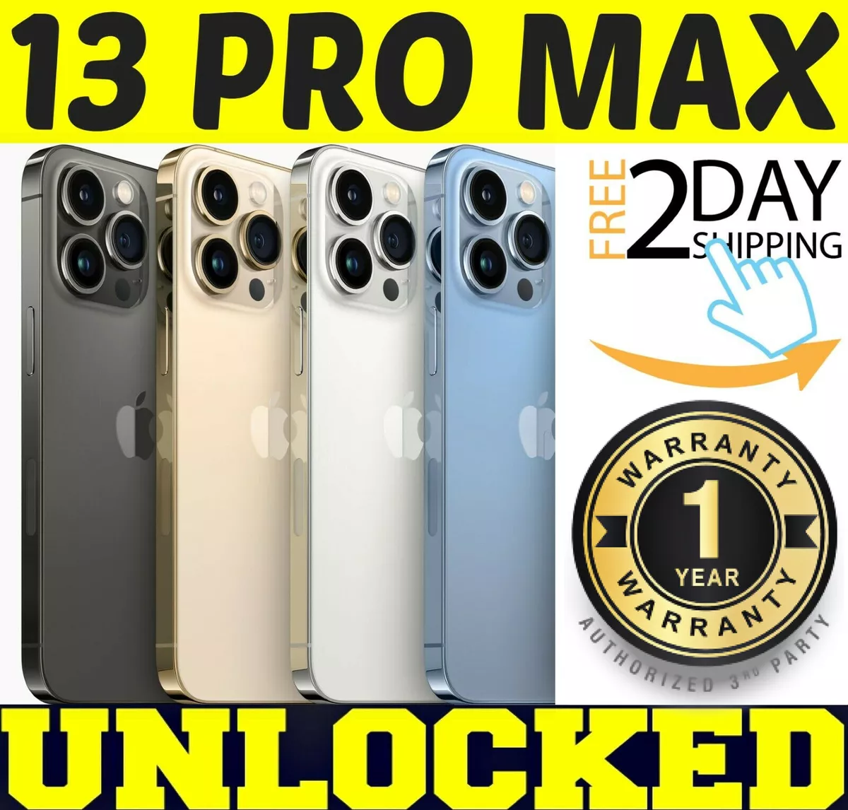 Apple iPhone 13 Pro MAX, 1 TB, Gold - Desbloqueado