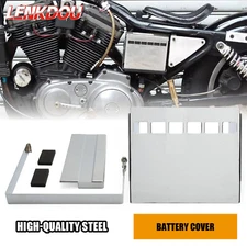 Motorcycle Battery Cover Kit Chrome Slotted For Harley 1991-1997 Sportster XLH  