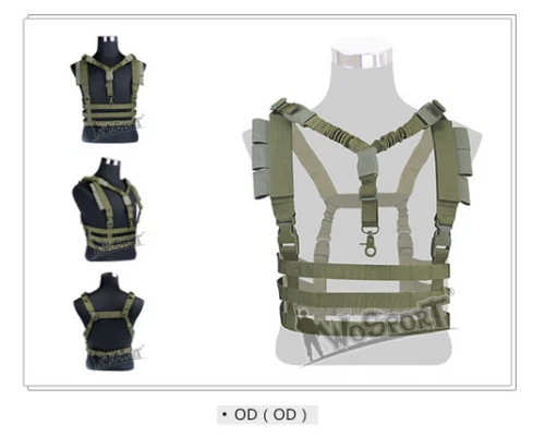 WorSporT VE-37 Tactical Hunting Paintball Molle Chest Rig Hanging Vest w/ Sling - Picture 7 of 11