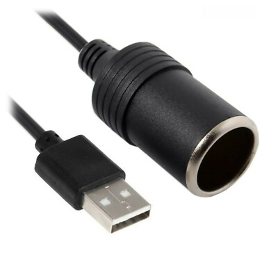 F77C USB Male to Cigarette Lighter Female Converter 12V Adapter Cable 3m