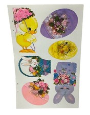 Vintage Easter Stickers Bunnies Chicks Eggs Spring Seals Ambassador