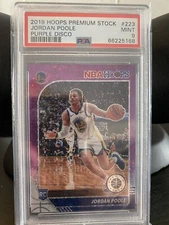 2019 HOOPS PREMIUM STOCK 223 JORDAN POOLE RC PURPLE DISCO PSA 9 MINT 🔥