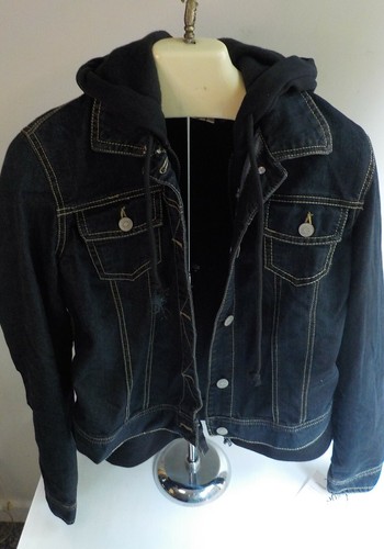 Chaqueta vaquera Sonoma 2-Fer Negro Sin Mangas Sudadera Con Capucha/Chaqueta  Vaquera Azul Chicas Tamaño XL | eBay