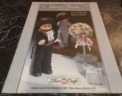 DF12 FIBRE CRAFT 1988, GROOM TUXEDO TO CROCHET PATTERN LEAFLET 