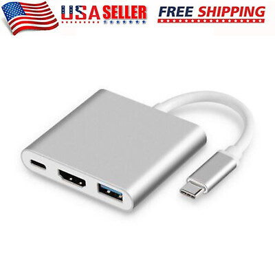 USB-C Type C HDMI Adapter Cable Converter Hub for Macbook Android Phone HDTV TV