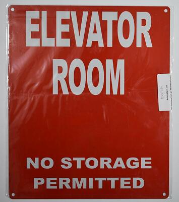 Elevator Room Sign (Red, Reflective,  10x12)-REF24-1027