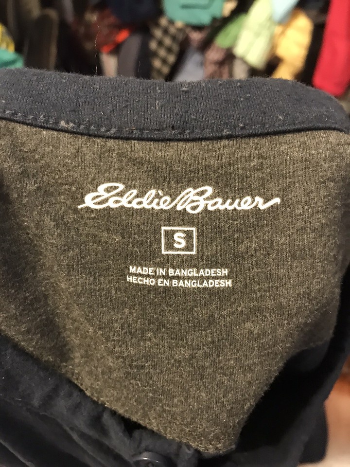 Eddie Bauer Men’s LS Henley Shirt Blue Small Cotton Polyester eBay