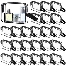 Silkfly 24 Pcs Clear Toiletry Bag PVC Travel Cosmetic Bag with Handle Strap M...