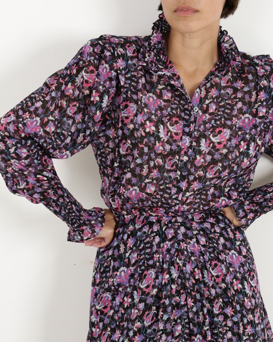 【Marant Etoile】 Galoaフローラルコットンミディドレス ISABEL MARANT ÉTOILE Galoa Floral-Print Cotton Midi Dress