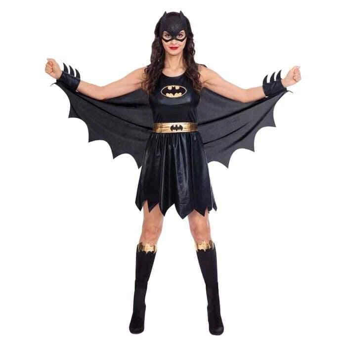 chinese dress ladies Grey and Black Batman Costume Dress