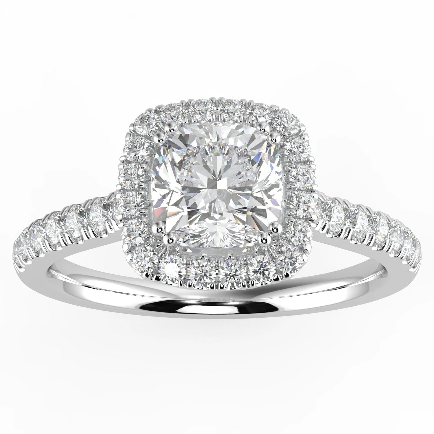 IGI Certified 3.0 Carat F/VS 14k Gold Cushion Cut Lab Grown Diamond Ring image-1