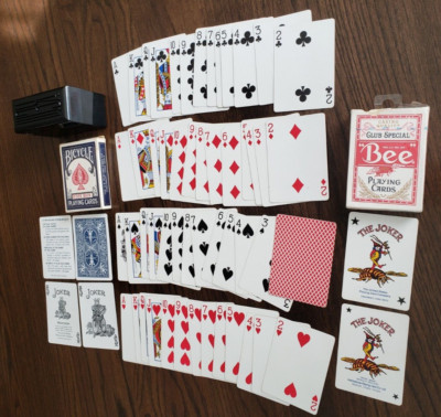 Vtg Playing Cards Lot 1 Full Deck Bee 92 + Bicycle Rider Back Box + Jokers  KEM