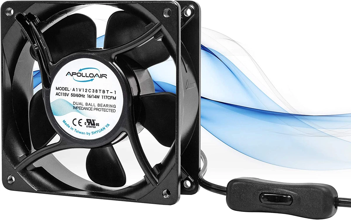 Small Box Fan Wall Mount High Velocity Powerful Air Vent Fan with In Line Switc