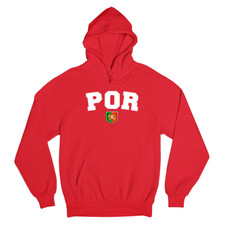 Portugal POR Hoodie, Adults or Kids Football Hooded Top Gift Patriotic Jumper