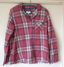 New Fat Face Womens Red, White & Pink Plaid Pajama Nightwear Shirt Top, Size 10
