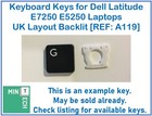 Tastatur Ersatz Tasten für Dell Latitude E7250 E5250 Laptops UK Hintergrundbeleuchtung