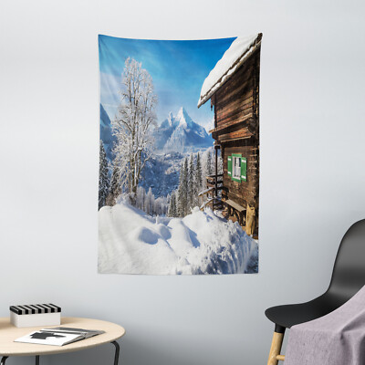 Schneeberg Wandteppich Holzchalet in Alpen